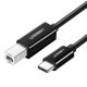 UGREEN US241 Nyomtatókábel USB-C 2.0 és USB-B, 1 m (fekete)