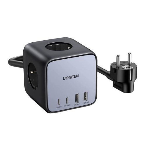 UGREEN CD268 Elosztó kocka EU, 65W, 1,8m (fekete)