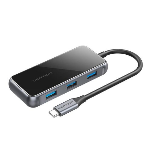 5 az 1-ben adapter HUB Vention TFBHB USB-C HDMI 4K@60Hz, 3x USB 3.0, PD (szürke)