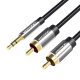 Audiokábel 3,5 mm-es dugasztól 2x RCA dugóhoz, BCFBG 1,5 m fekete