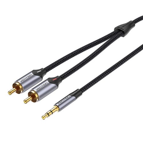 Audiokábel 2xRCA – 3,5 mm Vention BCNBH 2m (szürke)