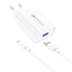 Foneng EU13 18W Wall Charger + USB to Lightning Cable, 3A (White)