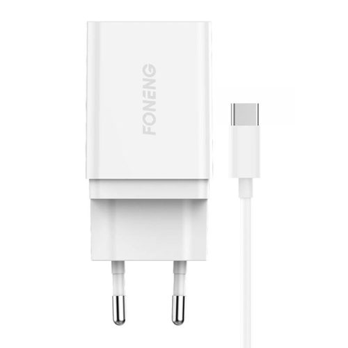 Gyorstöltő Foneng 1x USB K300 + USB-USB-C kábel