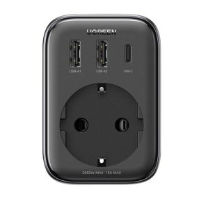   UGREEN Extender 90613 Hálozati töltő, 2x USB, USB-C, 30W (fekete)