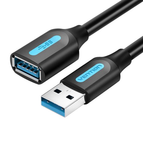 Kábelhosszabbító USB 3.0 A dugó-aljzat Vention CBHBD 0,5 m fekete