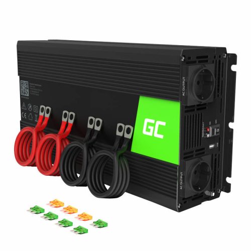 Autóinverteres feszültségátalakító Green Cell INV10 12V - 230V 2000W/4000W, módosított szinuszos hullám