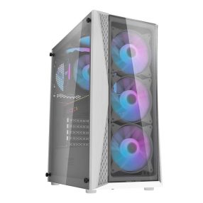   Darkflash DK352 Plus számítógépház + 4 ventilátor (fekete és fehér)