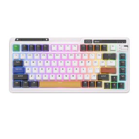   Vezeték nélküli mechanikus billentyűzet Royal Kludge KZZI K75 pro RGB, Moment Switch (fekete és Fehér)