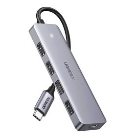   UGREEN 4 az 1-ben hub adapter USB-C - 4x USB 3.0 + USB-C (szürke)