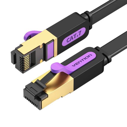 Lapos hálózati kábel UTP CAT7 Vention ICABG RJ45 Ethernet 10Gbps 1,5m fekete