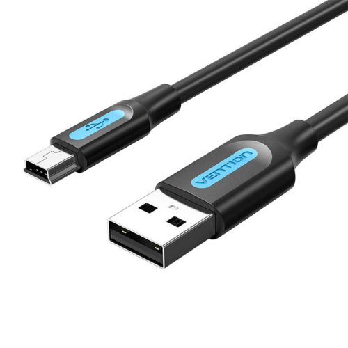 USB 2.0 A – Mini-B kábel Szellőzőnyílás COMBD 0,5 m fekete PVC