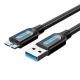 USB 3.0 A – Micro-B kábel Szellőztetés COPBG 2A 1,5 m fekete PVC