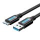 USB 3.0 A – Micro-B kábel Szellőzőnyílás COPBC 2A 0,25 m Fekete PVC