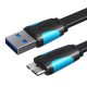 Lapos USB 3.0 A – Micro-B kábel Szellőzőnyílás VAS-A12-B050 0,5 m fekete