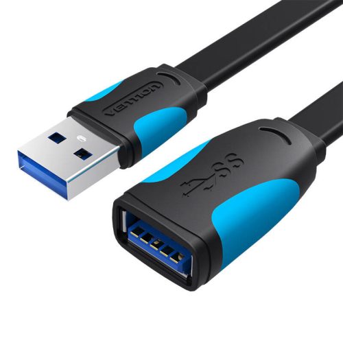 Lapos USB 3.0 bővítő Vention VAS-A13-B100 1m Fekete