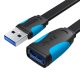 Lapos USB 3.0 bővítő Vention VAS-A13-B100 1m Fekete