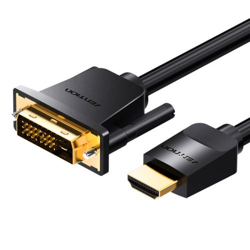 HDMI-DVI-kábel (24+1) Szellőztetés ABFBH 2m, 4K 60Hz/1080P 60Hz (fekete)