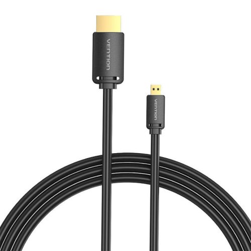 HDMI-D dugasz – HDMI-A dugó kábelszellőztető AGIBF 1 m, 4K 60 Hz (fekete)