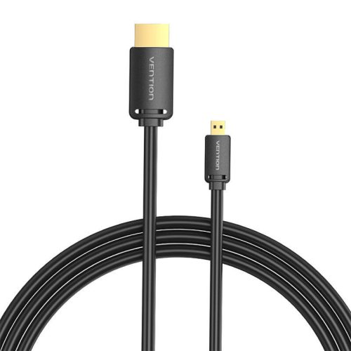 HDMI-D dugasz – HDMI-A dugó 4K HD kábel 1,5 m-es szellőzővel AGIBG (fekete)