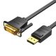 DisplayPort-DVI (24+1) kábel, 2 m szellőző HAFBH (fekete)