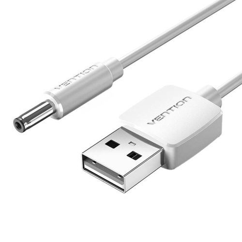 Tápkábel USB 2.0 – DC 3,5 mm hordós jack 5 V Vention CEXWF 1 m (fehér)