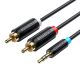 Audiokábel 3,5 mm-től 2x RCA Vention BCLBI 3m fekete