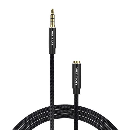 Kábel Audio TRRS 3,5 mm-es dugasztól 3,5 mm-es csatlakozóaljzatig BHCBH 2 m fekete