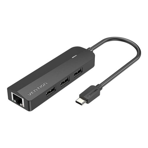 USB-C hub - 3x USB 2.0, RJ45, Micro USB Vention TGOBB 0,15 m, fekete