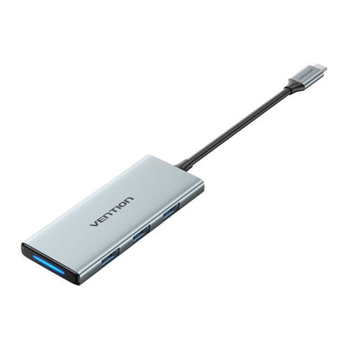 USB-C – HDMI, 3x USB 3.0, SD, TF, PD Hub Vention TOPHB 0,15 m szürke