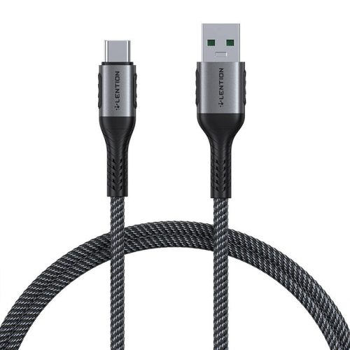 USB-A 3.1 – USB-C Gyorstöltő kábel Lention CB-ACE-6A1M, 6A, 10 Gbps, 0,5 m (fekete)