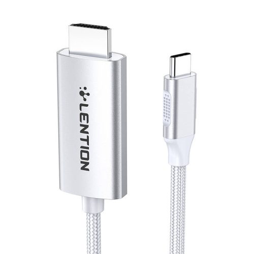 Lention CU707 USB-C – HDMI 2.0 kábel, 4K60Hz, 1Gbps, 3m (ezüst)