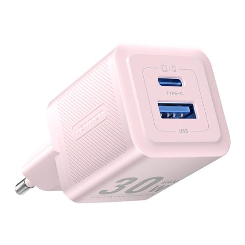 Fali töltő, Vention, FEQP0-EU, USB-C + USB-A, 30W/30W, GaN (rózsaszín)