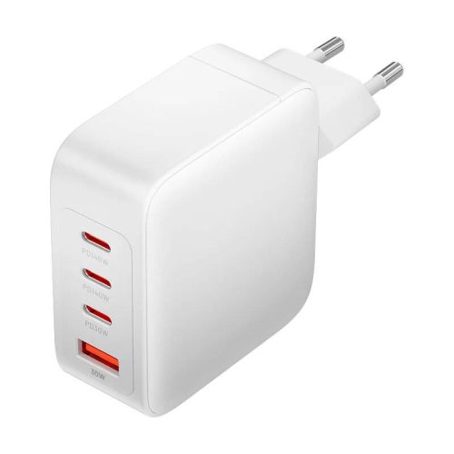 Fali töltő, Vention, FEIW0-EU, 3xUSB-C, USB-A, 140W/140W/30W/18W, GaN (fehér)