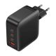 Fali töltő, Vention, FEIB0-EU, 3xUSB-C, USB-A, 140W/140W/30W/18W, GaN (czarna)