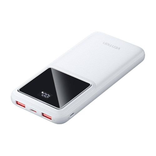 Powerbank, Vention, FHKW0, 10000 mAh, Micro-USB, USB-C, 2xUSB-A, 22,5 W (fehér)