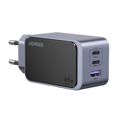 Ugreen Nexode Air 65W fali töltő, USB + 2x USB-C (szürke)