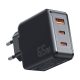 Wall charger, Essager, ECT2CA-JZB01-Z, GaN, USB-A, 2xUSB-C, 65W (black)