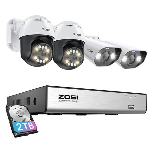 IP Camera ZOSI 2 pcs C296 WiFi 5MP & 2 pcs C182 WiFi 8MP + NVR 8ch + 2TB HDD