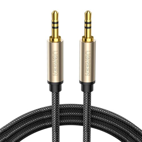 AUX kábel mini jack 3,5 mm Ugreen AV125, aranyozott, 3 m (szürke)