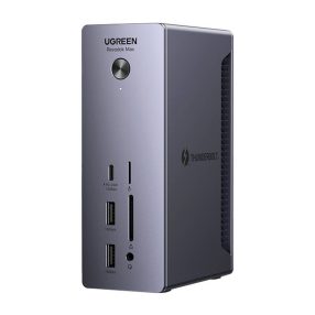   Docking station Ugreen U710 2x Thunderbolt 4, DisplayPort 8K 30Hz, 4x USB, USB-C, RJ45, SD/TF, AUX, PD 90W (gray)
