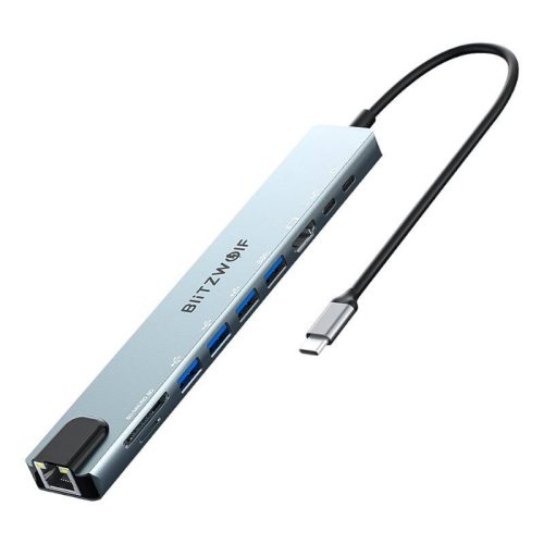 Dokkolóállomás Blitzwolf BW-TH5 10 az 1-ben USB-C (ezüst)