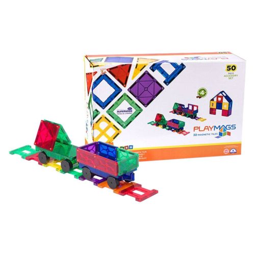 Mágneslapok 3D Train Playmags 153 - 50 db készlet