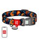 Waudog "Oranges" nylon dog collar with QR code, size L