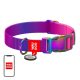 Waudog gradient nylon dog collar with QR code, purple , size L