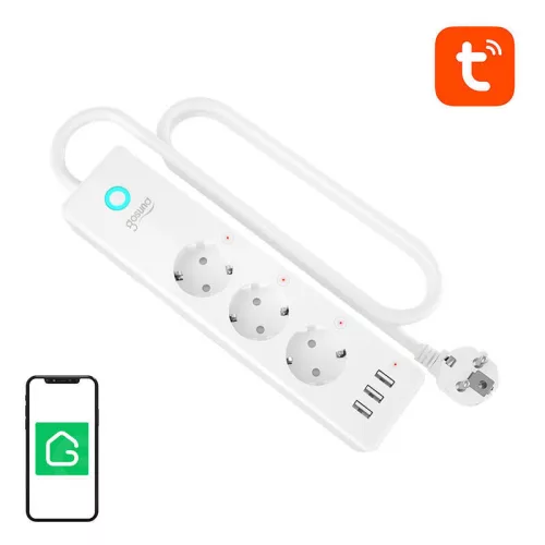 Gosund P1 PLUS Wifi-s okos elosztó, Tuya (4x AC schuko, 3x USB-A)