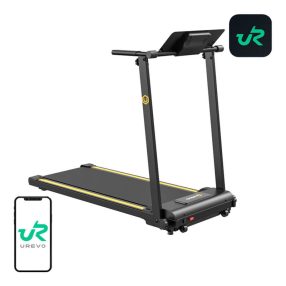   UREVO Foldi Mini összecsukható elektromos futópad (fekete és narancssárga)