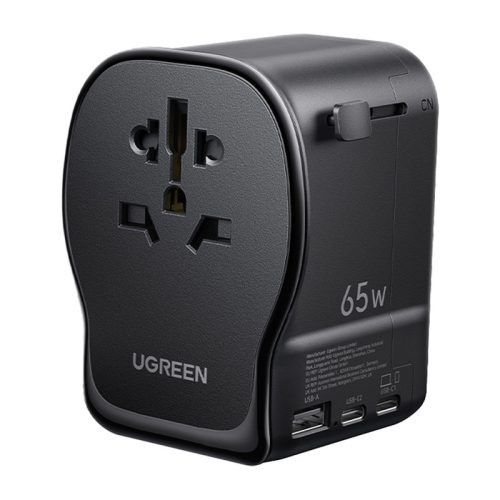 Ugreen S550 univerzális utazási adapter / hálózati töltő, 65W, 2x USB-C, 1x USB-A