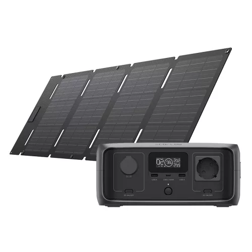 Csomag: Power Station EcoFlow RIVER 3 UPS + napelem 45W USB-C