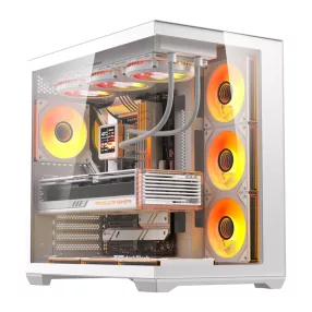 DarkFlash C280 számítógép-ház (fehér) + 7 ventilátor