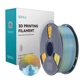   Sunlu PLA+ Silk négy színű filament (kék–lila–narancs–sárga)
